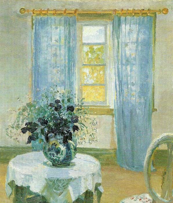 Anna Ancher interior med klematis oil painting image